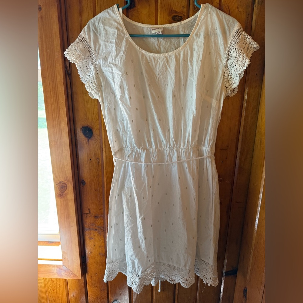 White Lace Trim‎ Dress Merona Size M